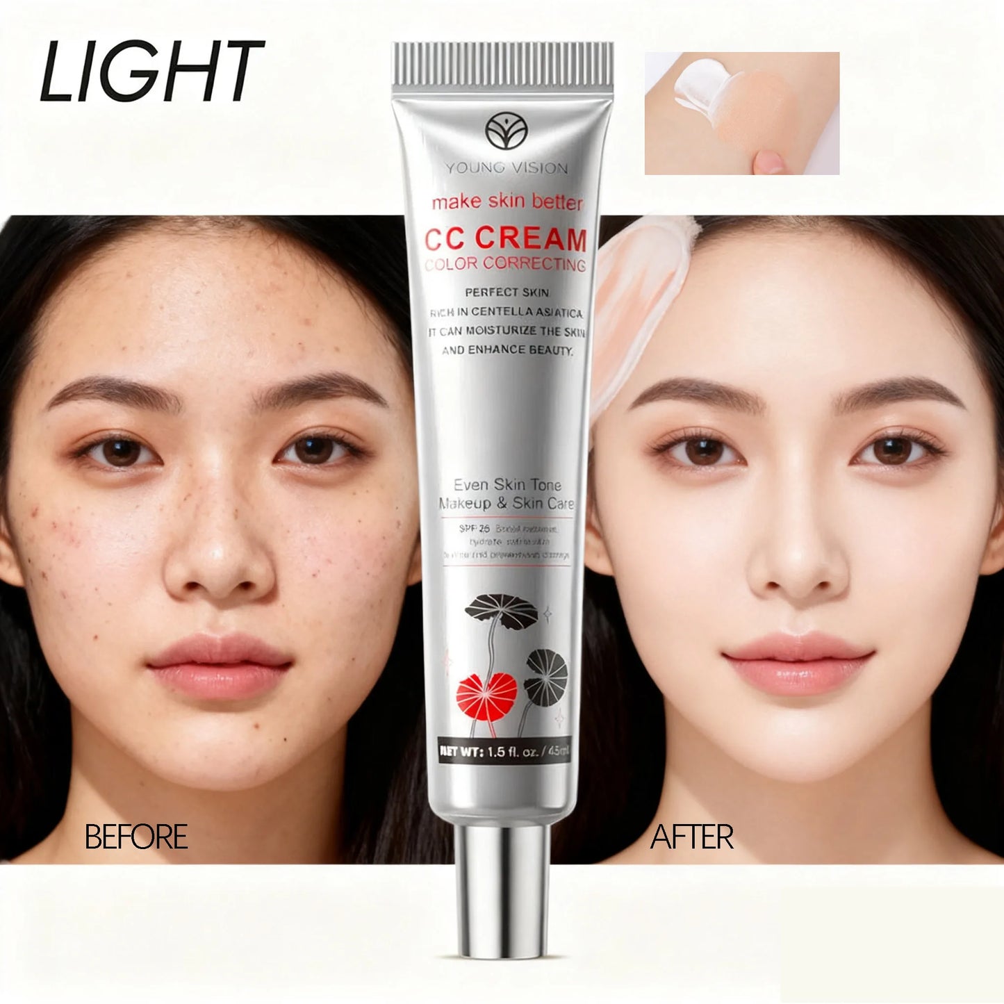 Waterproof Color-Correcting CC Cream Foundation