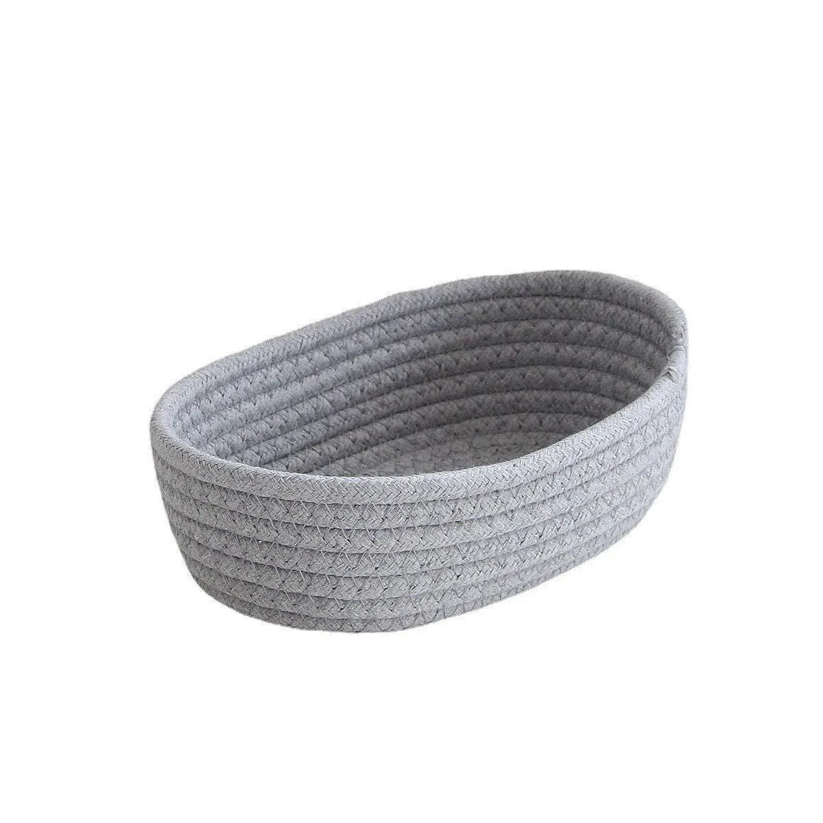 Gray Cotton Woven Storage Basket