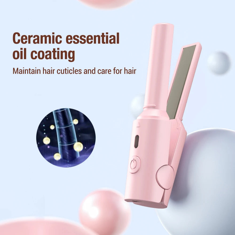 Portable USB Mini Hair Straightener and Curler
