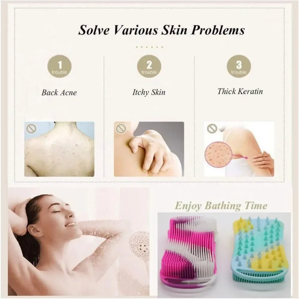 Silicone Body Exfoliating Brush Soft Shower Scrubber