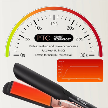 500°F Wide-Plate Plasma Ion Hair Straightener