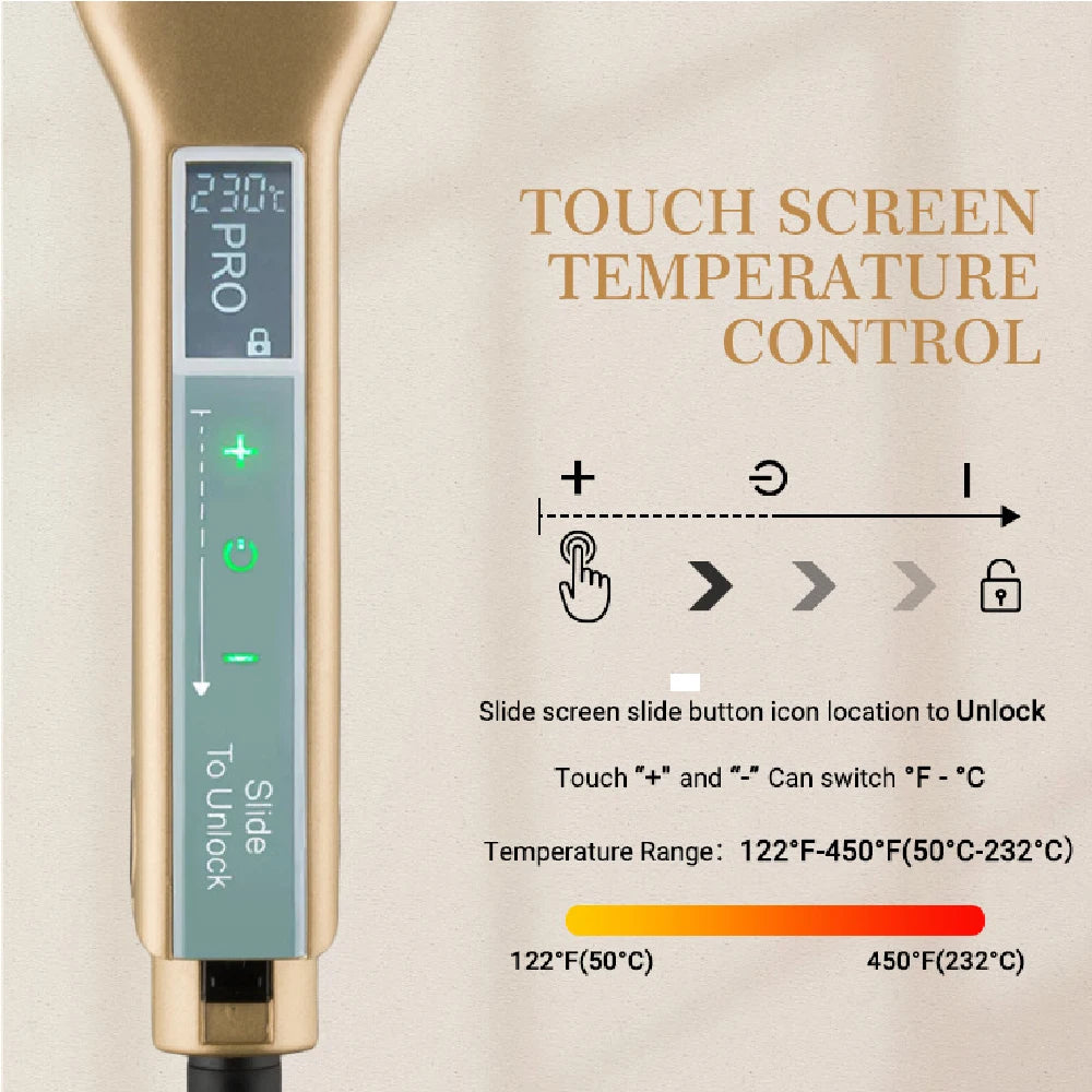 Touch Screen Titanium Wide Plate Hair Straightener