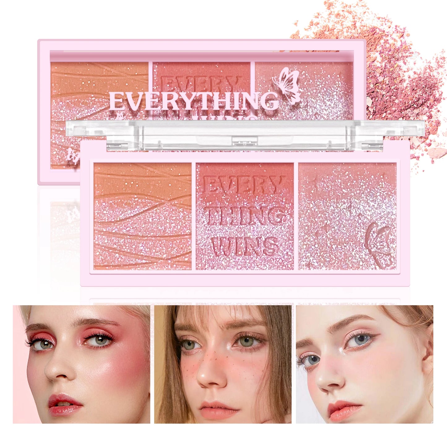 Three-Color Matte Blush Palette