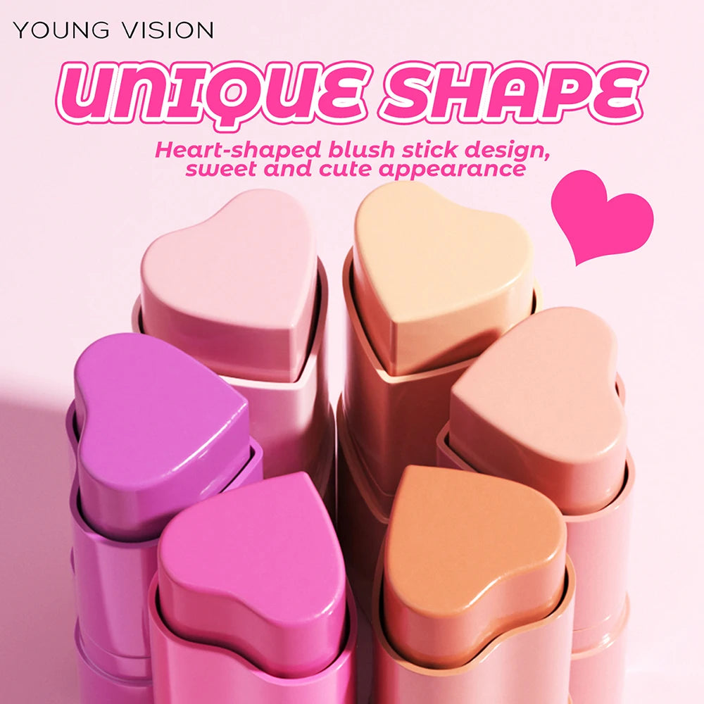 Six-Color Matte Heart Blush 3-in-1 Stick