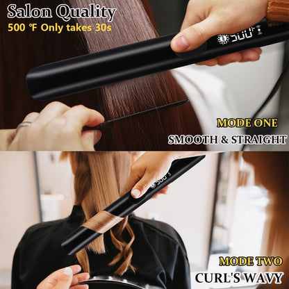 500°F Keratin Flat Iron for Frizzy Damaged Hair Straightening