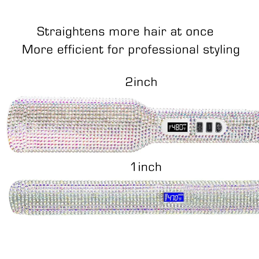 Rhinestone Titanium 2-Inch LCD Hair Straightener