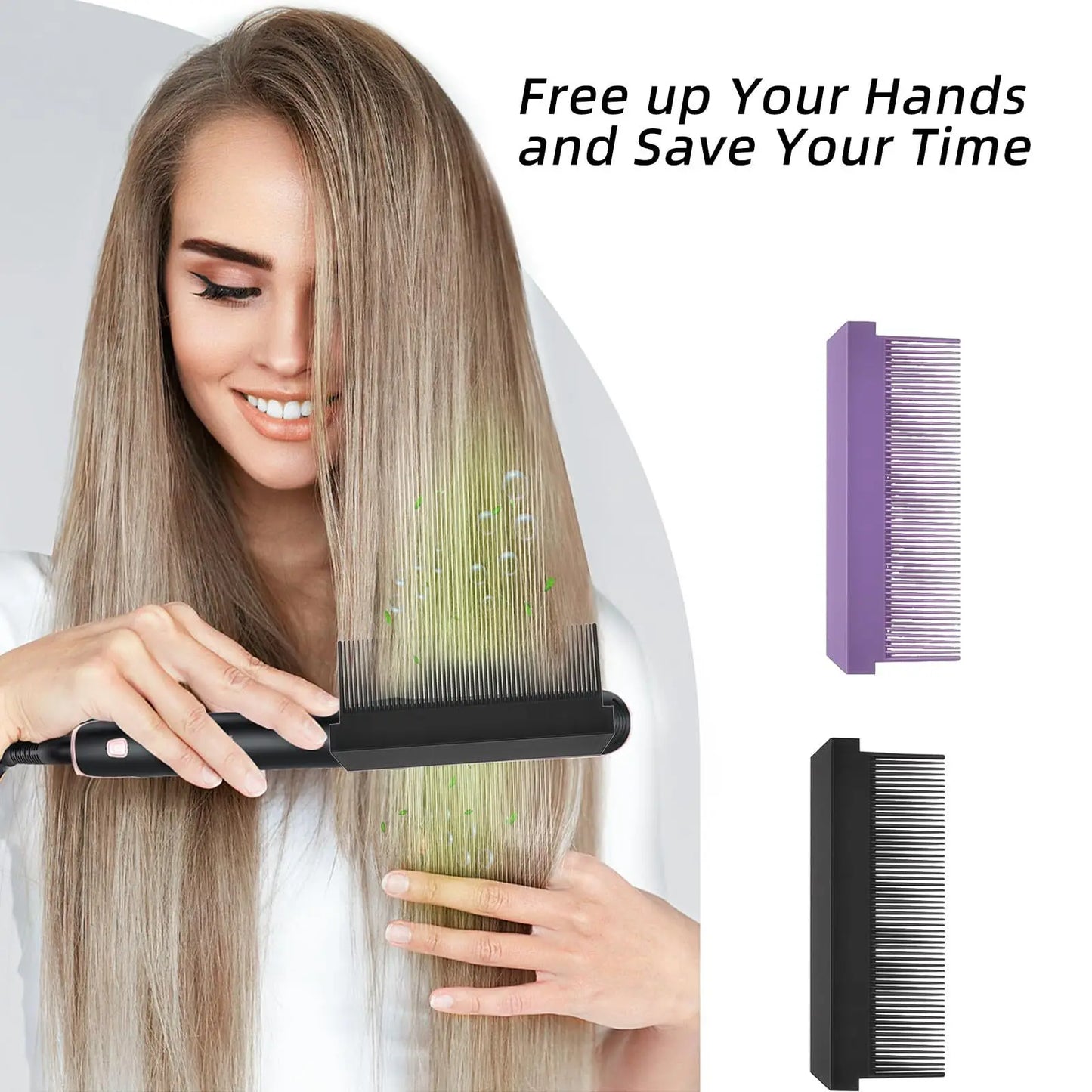 3PCS Washable V-Type Hair Straightener Comb Set