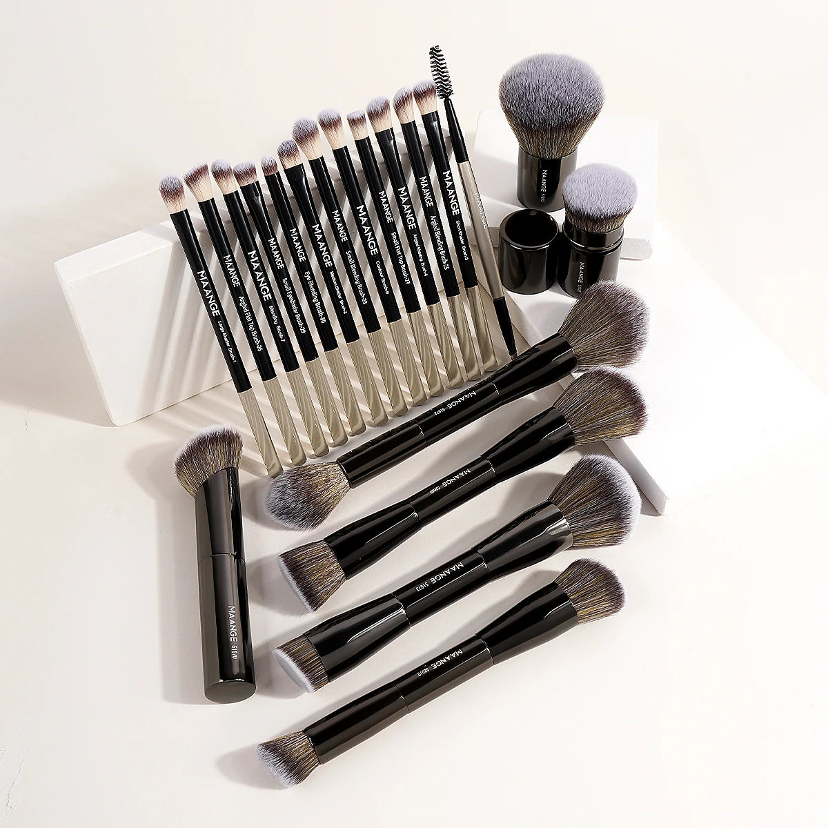 20-Piece Double-Ended Pro Makeup Brush Set