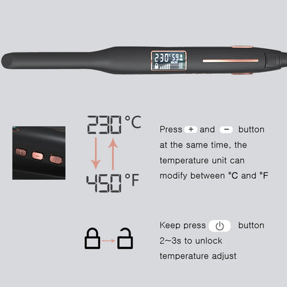 Mini Titanium Pencil Flat Iron 2-in-1 Thin Plate Curler
