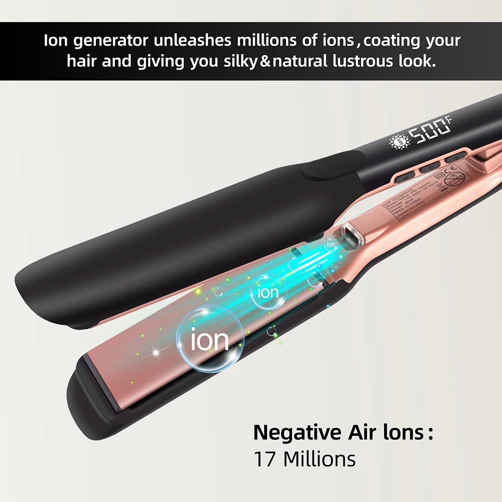 500°F Wide-Plate Plasma Ion Hair Straightener