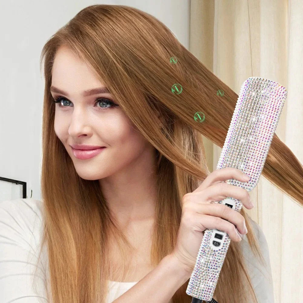 Rhinestone Titanium 2-Inch LCD Hair Straightener