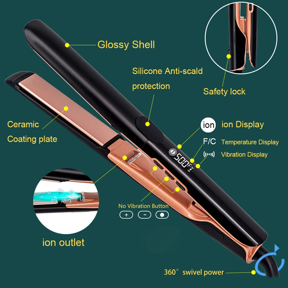 500°F Keratin Flat Iron for Frizzy Damaged Hair Straightening