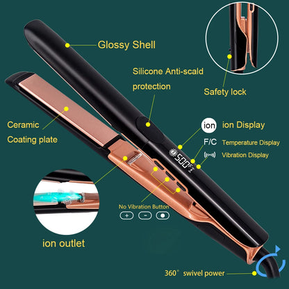 500°F Keratin Flat Iron for Frizzy Damaged Hair Straightening