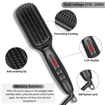 Quick-Heat Beard & Hair Straightening Comb