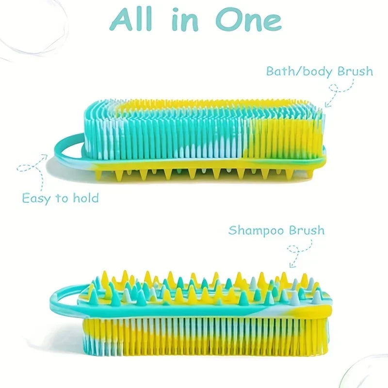 Double-Sided Silicone Shower &amp; Scalp Brush