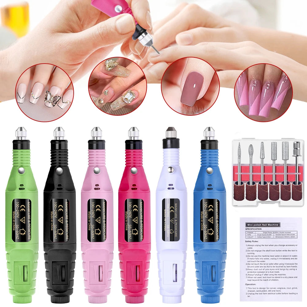 Powerful Electric Nail Drill Machine Set