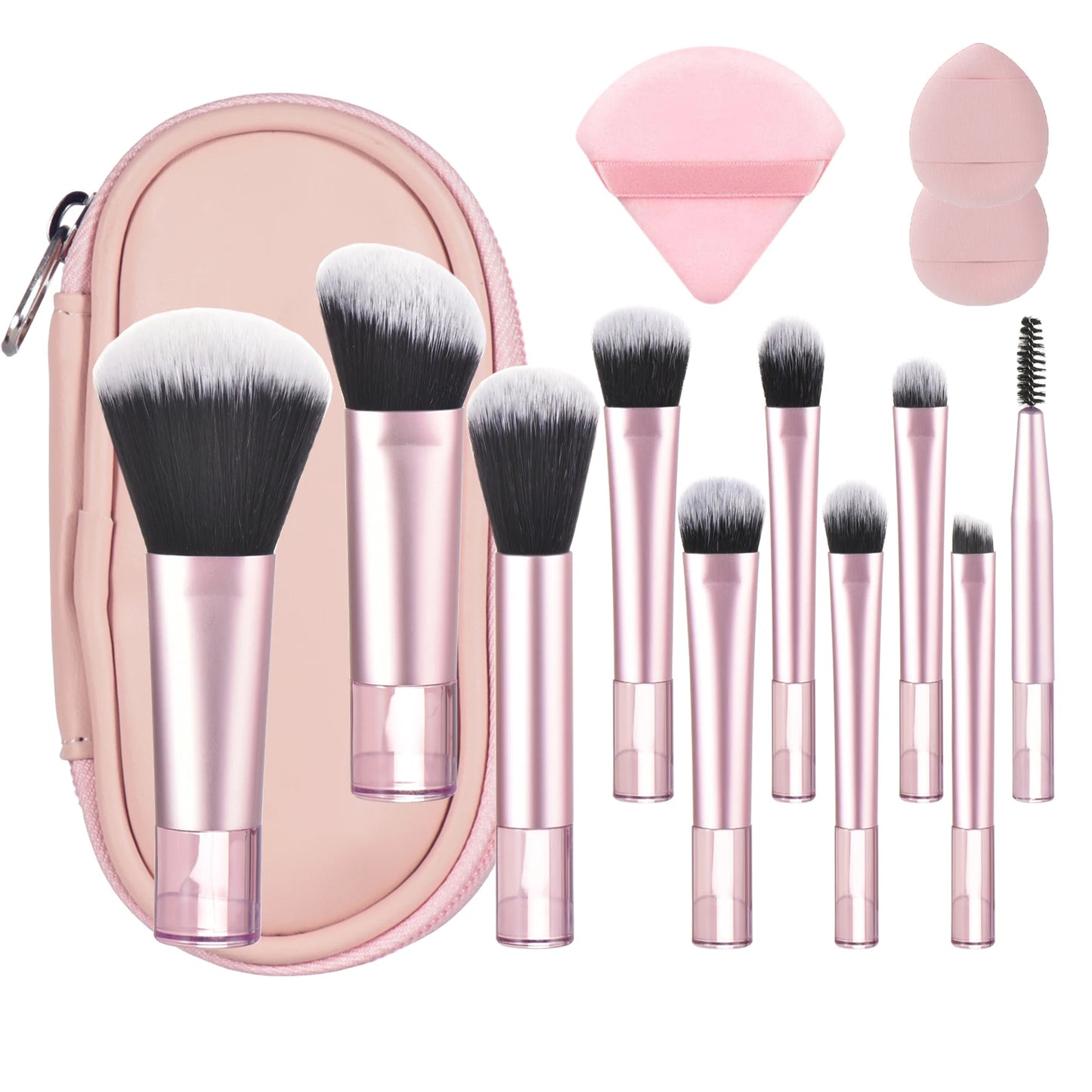 Mini Travel Makeup Brush and Puff Set