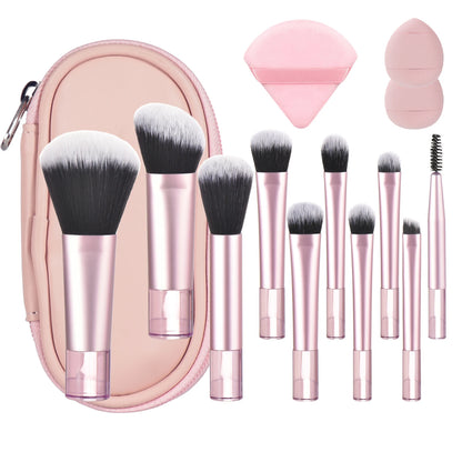 Mini Travel Makeup Brush and Puff Set