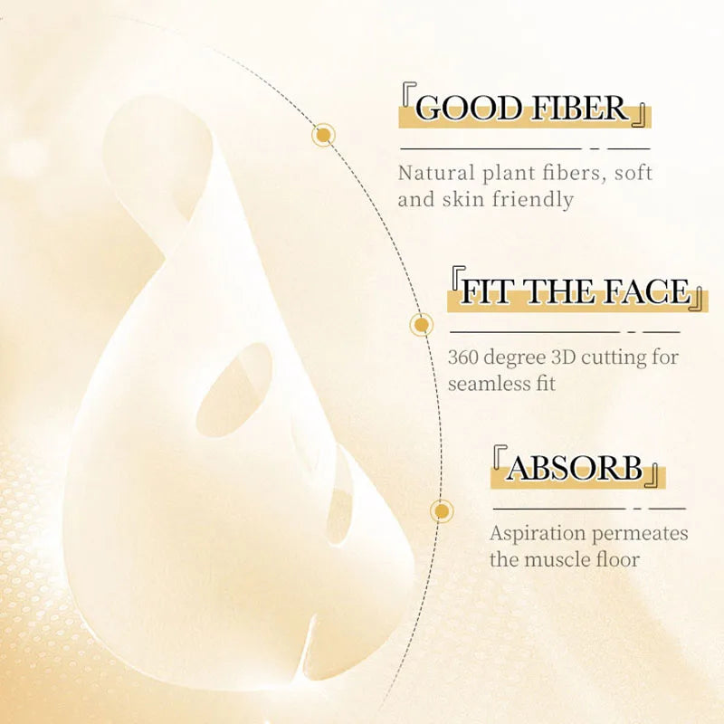 24K Gold Vitamin C and Hyaluronic Acid Facial Mask Set