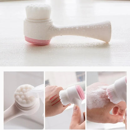 3D Double-Sided Silicone Facial Cleansing Brush