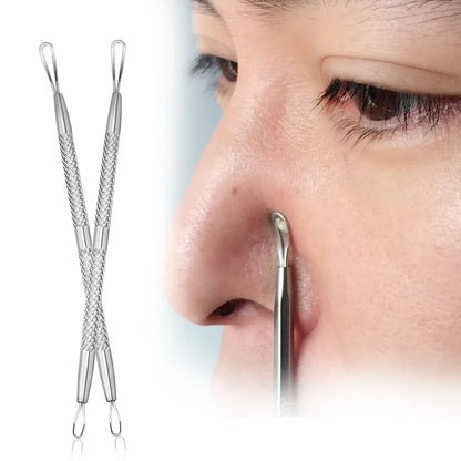 Professional Stainless Steel Double-Ended Acne and Blackhead Extractor Tool