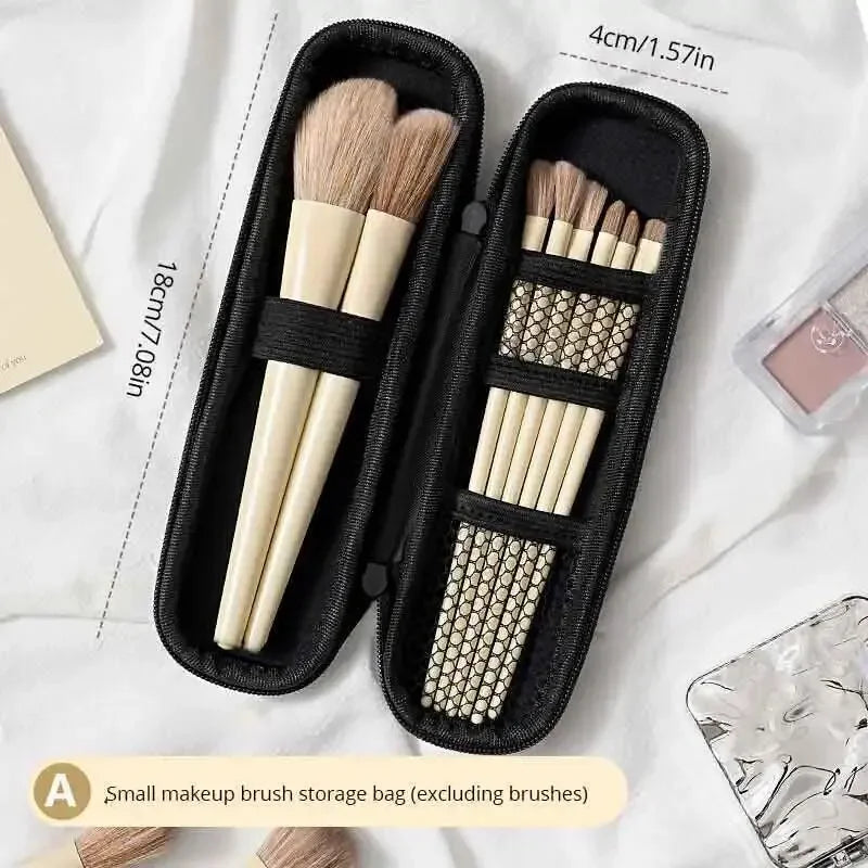 Long Zipper Travel Makeup Brush Bag