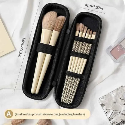 Long Zipper Travel Makeup Brush Bag
