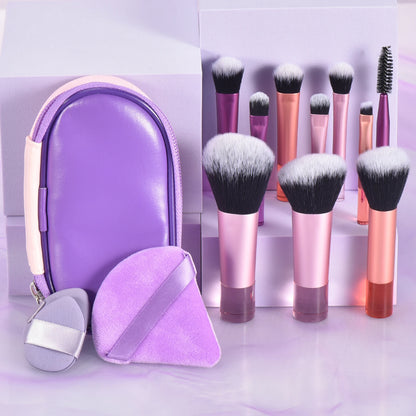 Mini Travel Makeup Brush and Puff Set