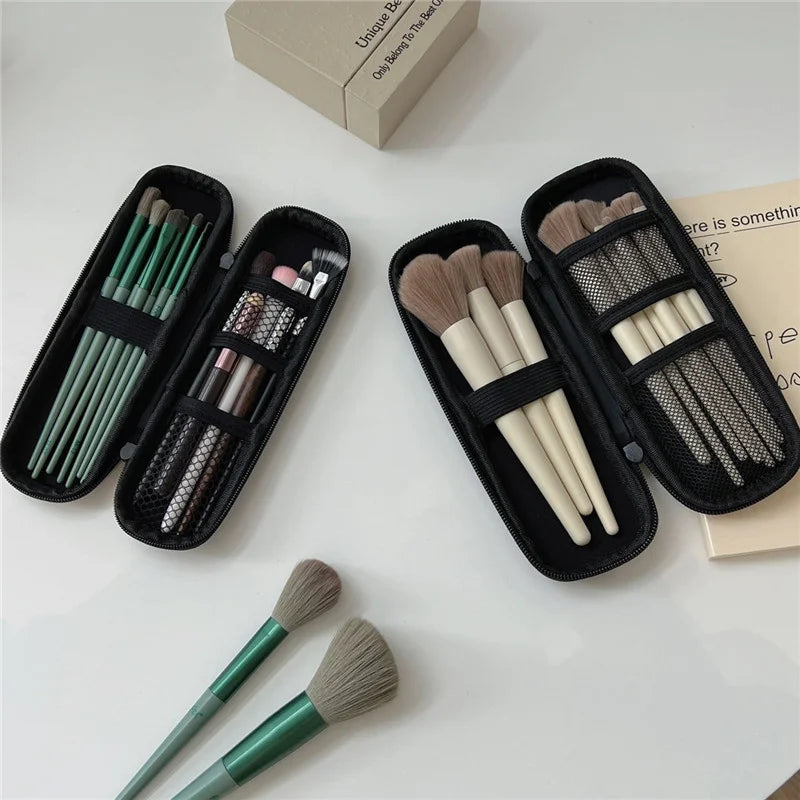 Long Zipper Travel Makeup Brush Bag