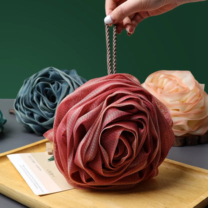 Rose-Shaped Foaming Bath Sponge Puff