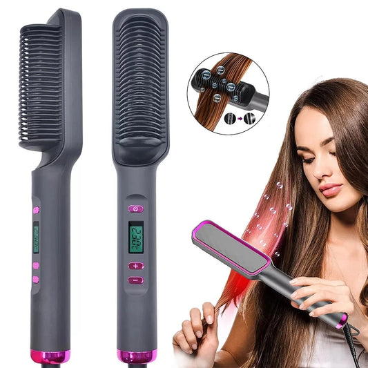 Electric Hot Comb Straightening Brush