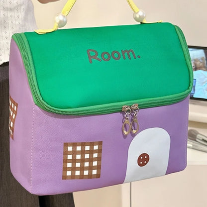 Large-Capacity House-Shaped Travel Cosmetic Bag