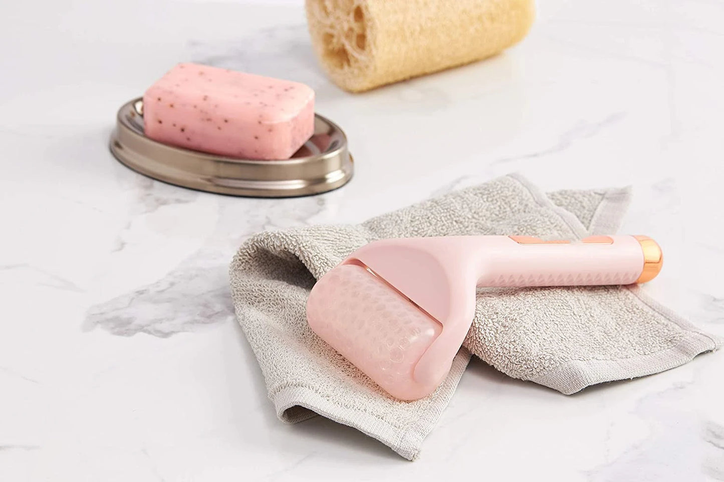 Pink Ice Roller Face Massager