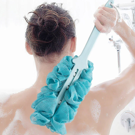 Long-Handle Mesh Shower Scrubber Brush
