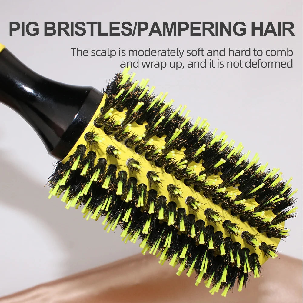 Volumizing Roller Brush with Boar Nylon Bristles