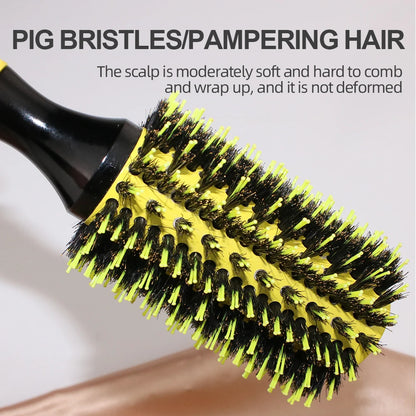 Volumizing Roller Brush with Boar Nylon Bristles