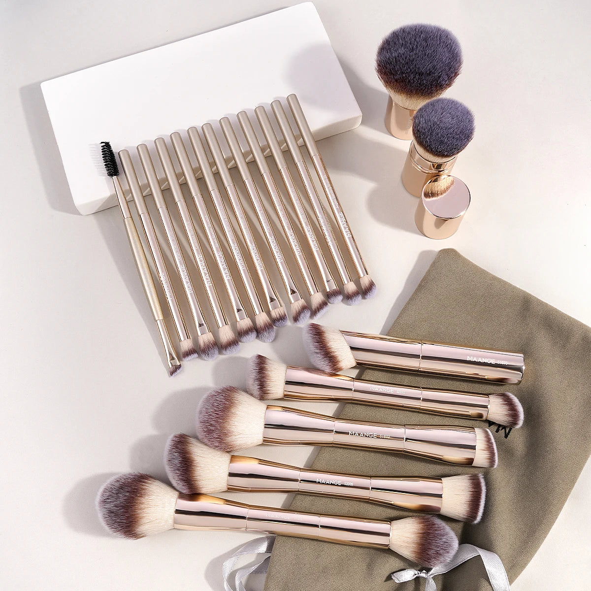 20-Piece Double-Ended Pro Makeup Brush Set