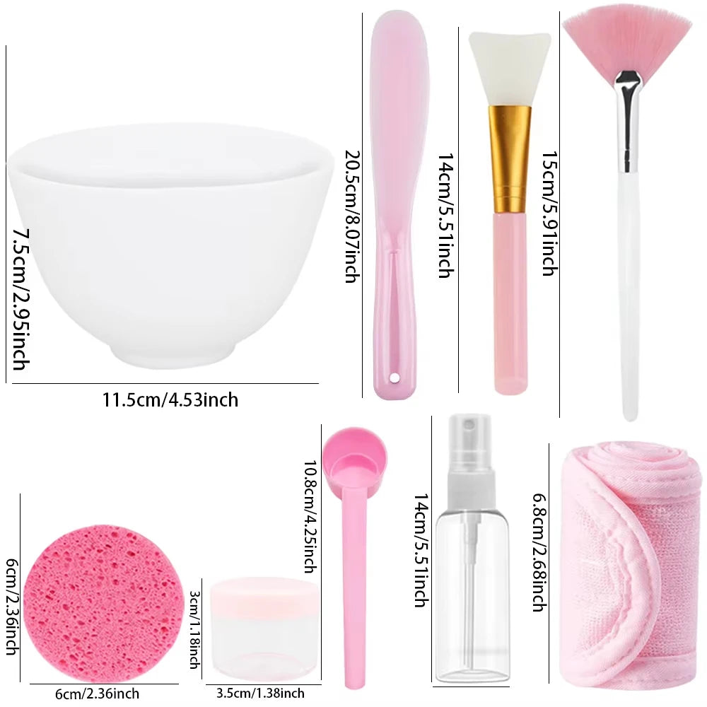 15PCS Silicone Facial Mask Mixing & Application Set