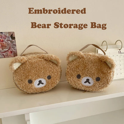 Plush Anime Bear Cosmetic Bag