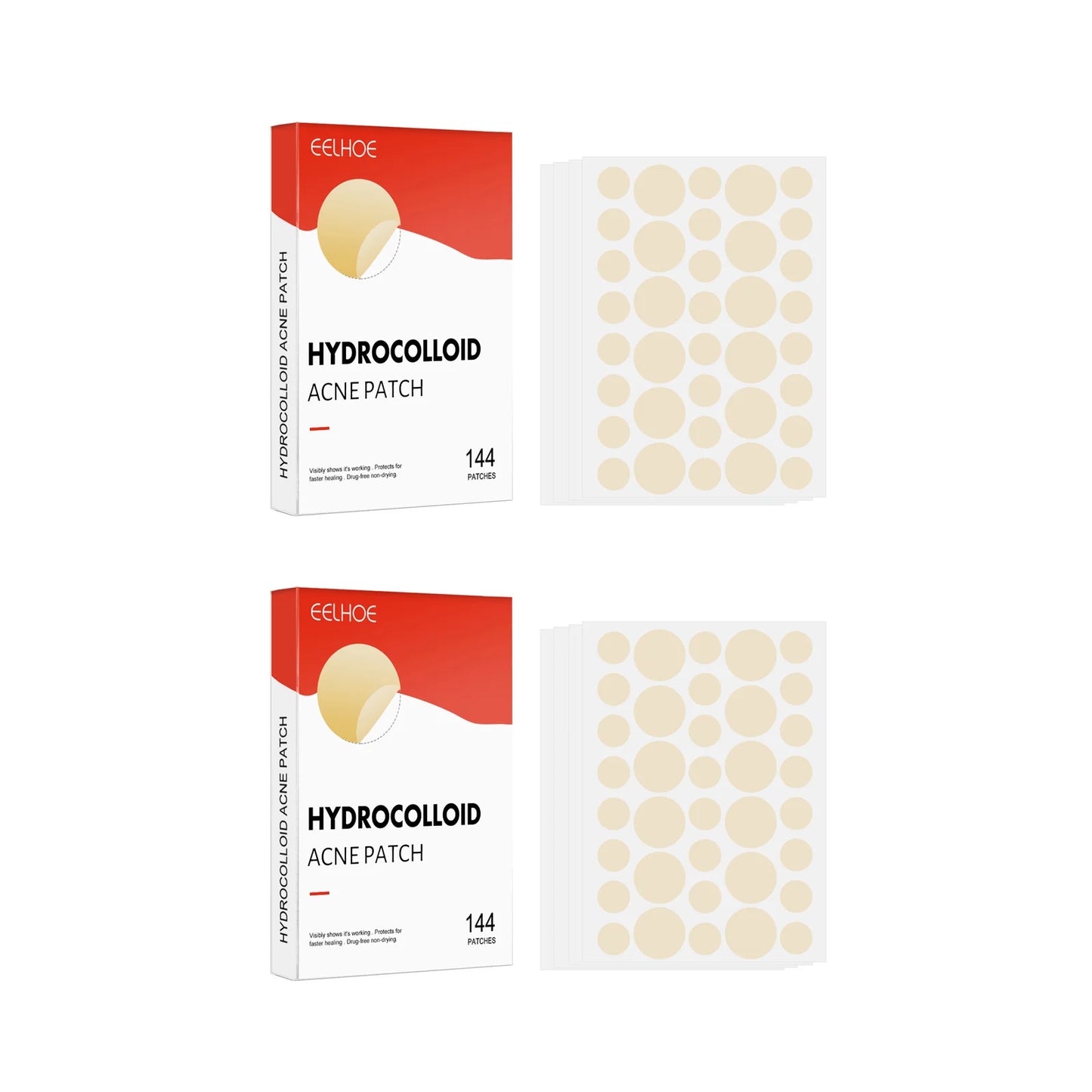 Invisible Hydrocolloid Acne Patches in Two Sizes