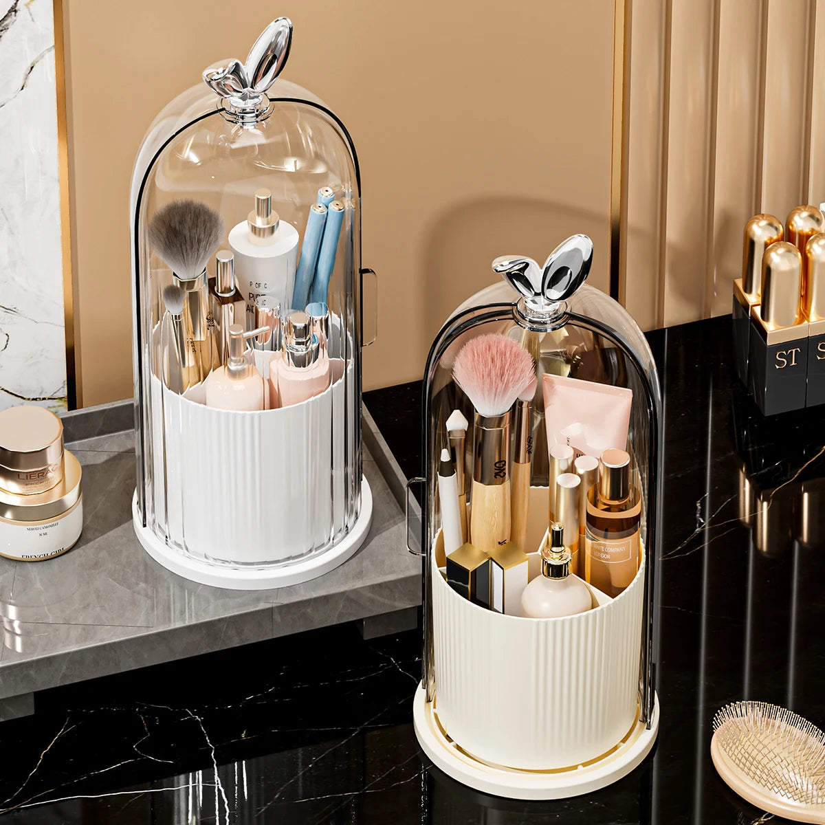 360° Rotating Dustproof Makeup Brush Holder