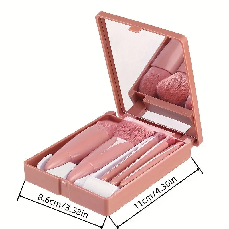 Portable 5-Piece Travel Makeup Brush Set
