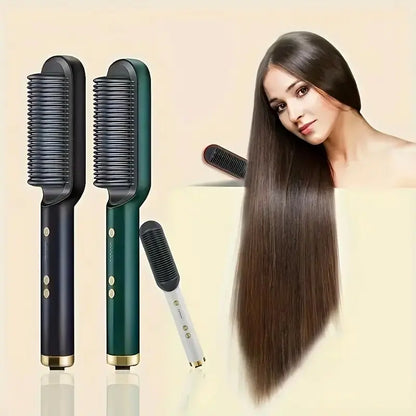 2-in-1 Electric Hair Straightening Comb and Curling Tool