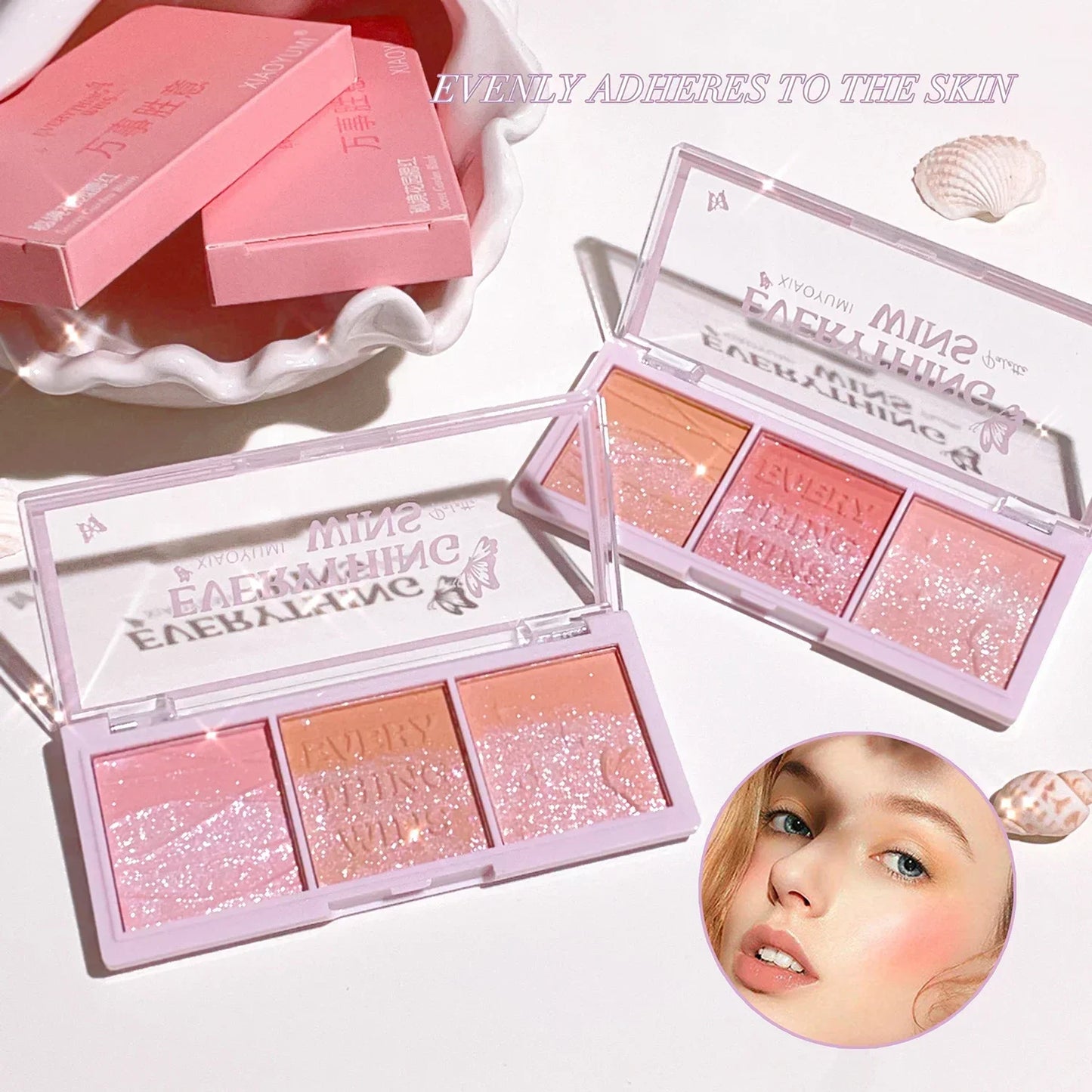 Three-Color Matte Blush Palette