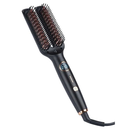 2-in-1 Electric Anti-Frizz Ceramic Straightening Hot Comb Brush