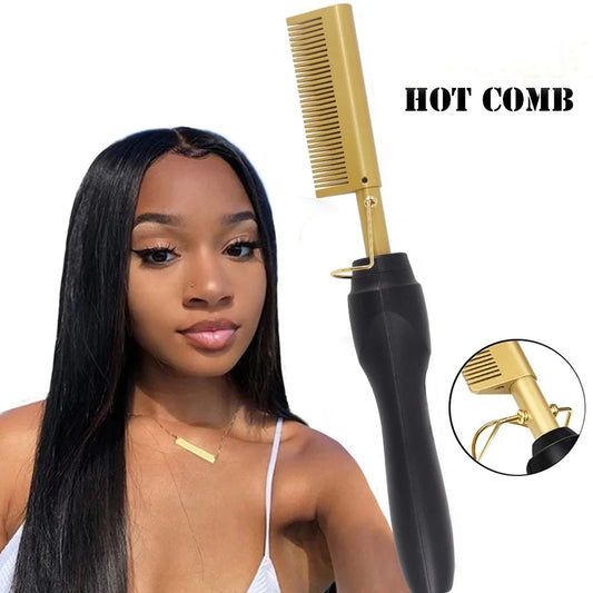 2-in-1 Electric Hot Comb Straightener and Curler