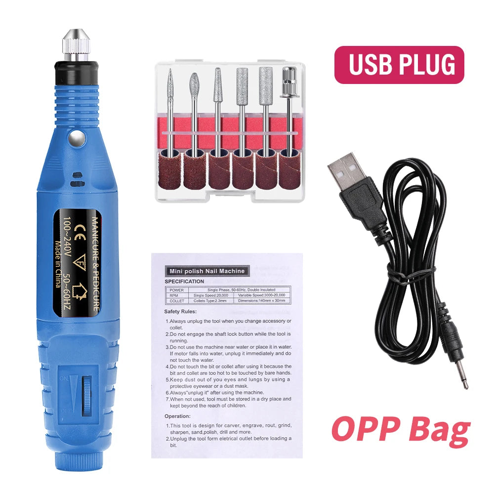Powerful Electric Nail Drill Machine Set