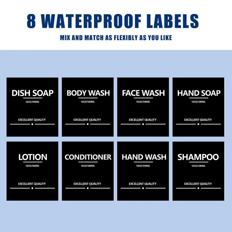 Reusable 500ml Amber Soap Bottle Set