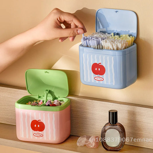 Clear Cotton Swab and Q-Tip Holder Dispenser