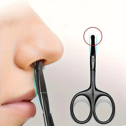 Safe Round-Head Stainless Steel Nose Hair Scissors